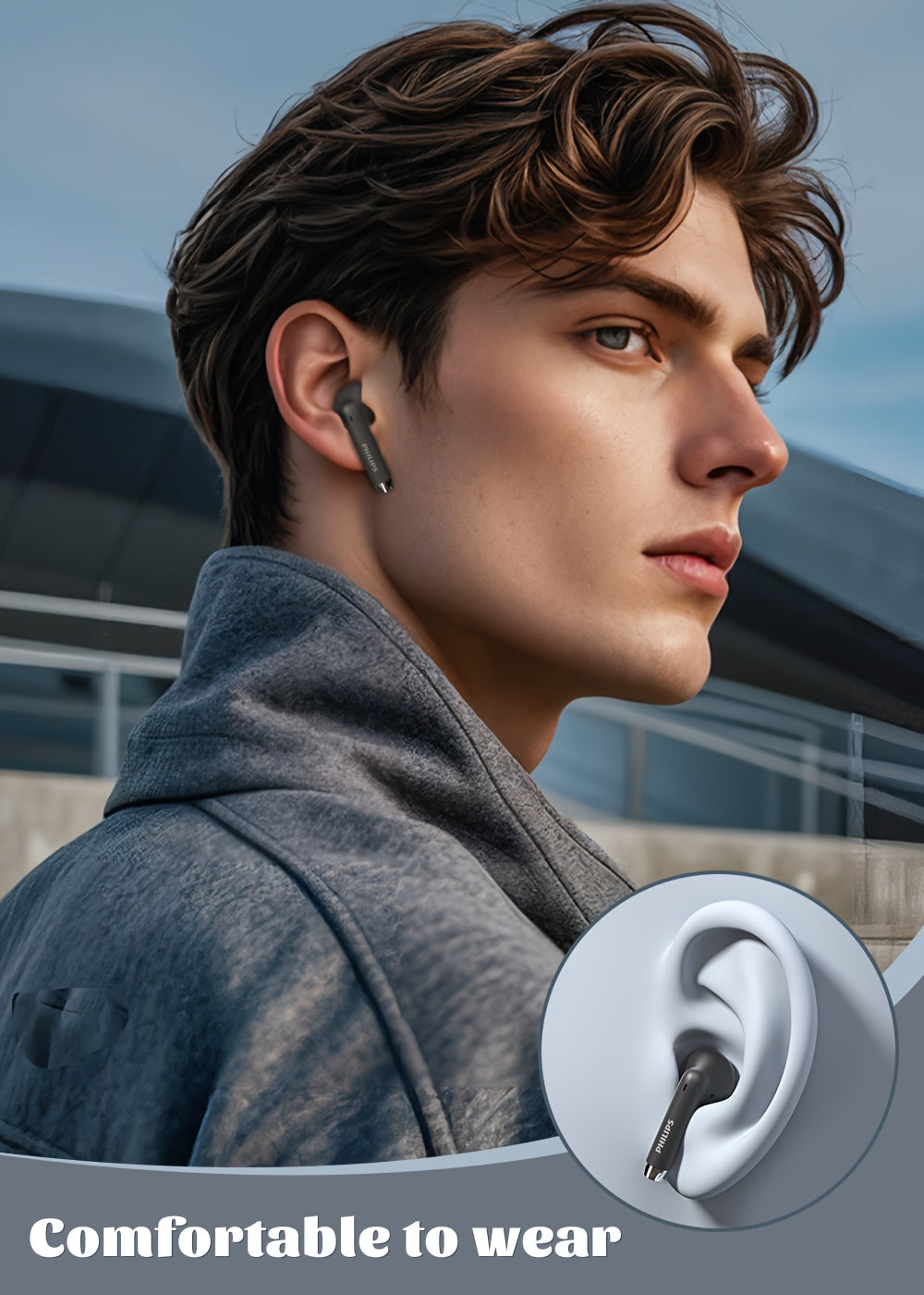 PHILIPS 2025 Wireless Earbuds — V6.0 Upgrade, Low Latency, Long Battery Life, Noise-Isolating with Microphone for Gaming, Sports & Music