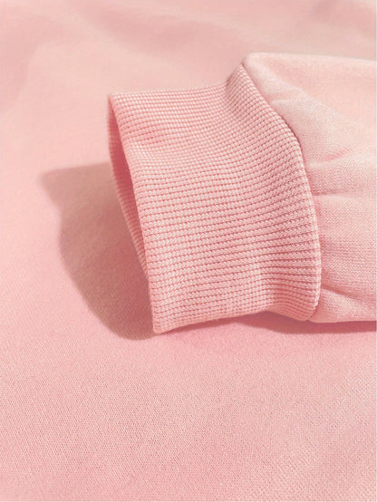 Women’s Winter Hooded Sweatshirt & Jogger Set – Casual Pullover with Letter Print, Pockets & Drawstring Waist