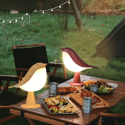 Cute Mini Bird Night Light – Touch Sensor LED Lamp with 3-Level Dimming, USB Rechargeable & Portable Decorative Light