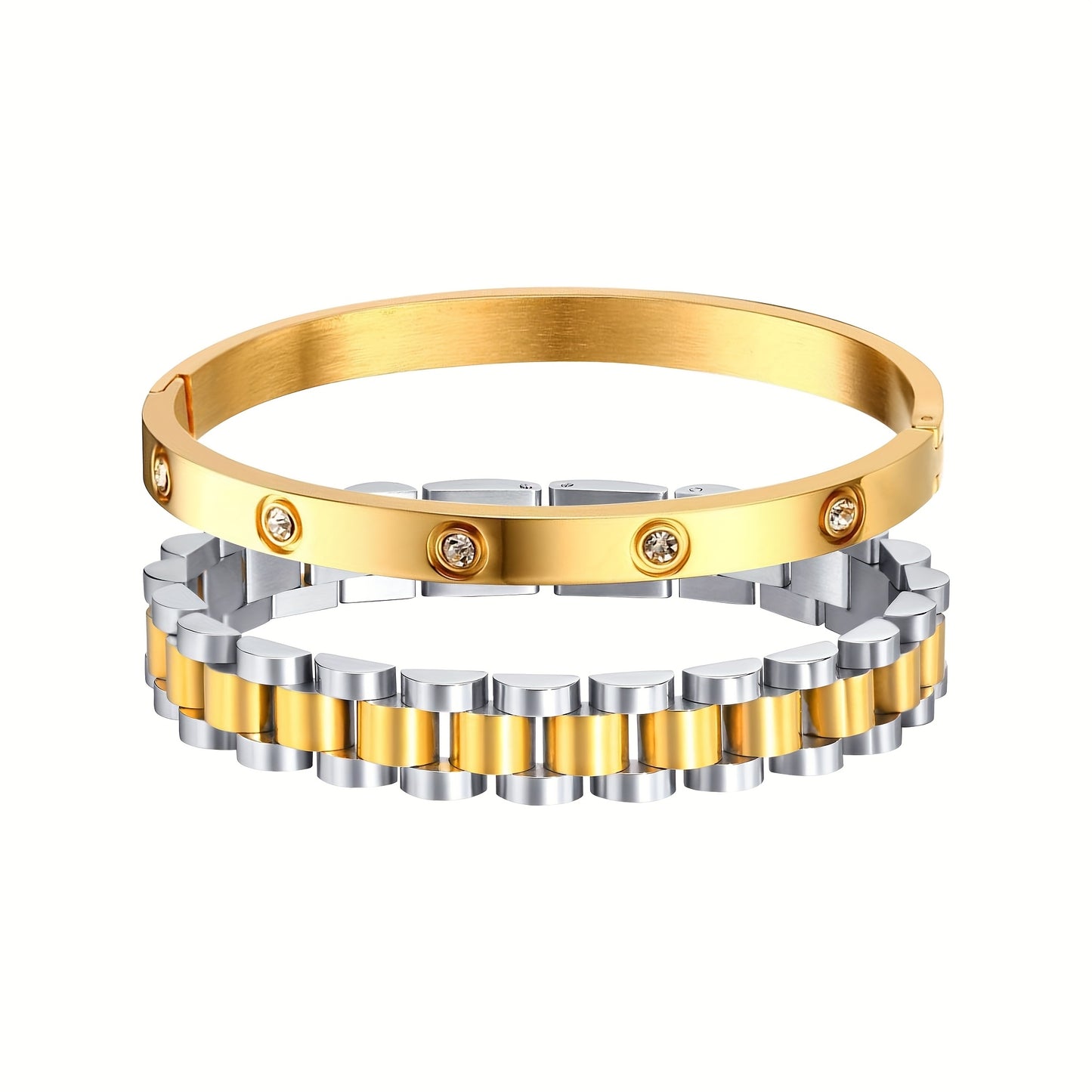 Women's Fashion Two-Piece Bracelet Set - Perfect for Casual Attire, Ideal Birthday Gift for Boyfriend Girlfriend, Best for Christmas