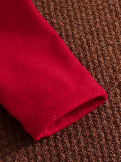 Girls’ 4-Piece Autumn/Winter Fashion Set – Button-Up Coat, Ribbed Long-Sleeve Top, Checkered Elastic-Waist Skirt & Matching Beret