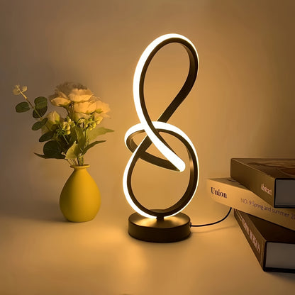 Modern Digital “8” Desk Lamp – USB Powered with 3-Color Dimming, Stylish Black Design for Bedroom & Living RoomDesk Lamp / Home Lighting