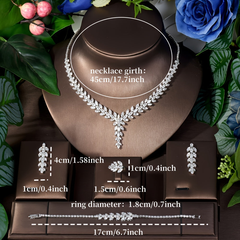 Women’s Middle Eastern Luxury Bridal Jewelry Set – High-Quality AAA Zirconia Wedding & Party Elegance