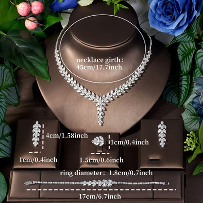Women’s Middle Eastern Luxury Bridal Jewelry Set – High-Quality AAA Zirconia Wedding & Party Elegance