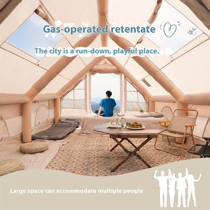 PAKICETUS 8-Person Inflatable Camping Tent — All-Season Heavy-Duty Oxford Air Cabin with Stove Jack, Easy Setup, Mesh Windows & Doors, Spacious Outdoor Shelter for Glamping, Hiking & Travel