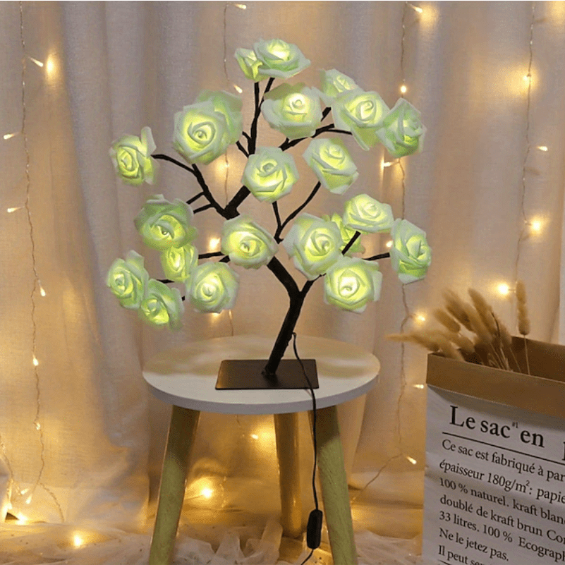 LED Rose Flower Lamp – Romantic 24-LED USB Fairy Light for Bedroom, Wedding & Valentine’s Day Decor