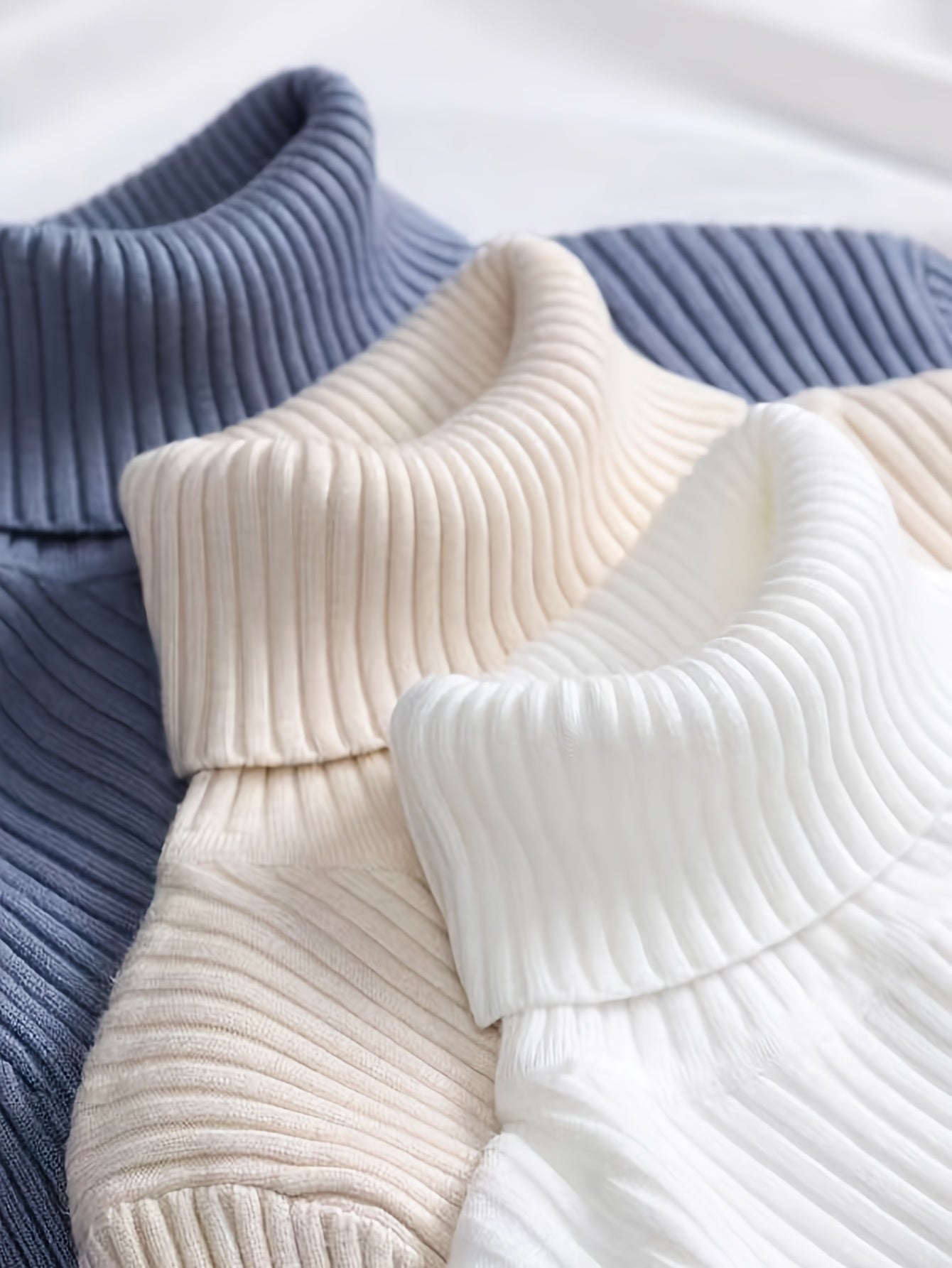 طقم سويت شيرت نسائي مكون من 3 قطع برقبة عالية - بلوفر حراري ناعم محبوك برقبة عالية للخريف والشتاء، وجزء علوي مريح متعدد الطبقات للمكتب أو الملابس غير الرسمية