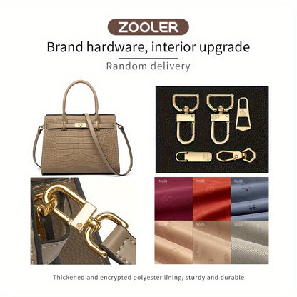 Women’s Crocodile-Pattern Tote Handbag – Large Capacity Daily Use Bag with Zipper Closure & Adjustable Shoulder Strap, Fashionable Office & Travel Accessory