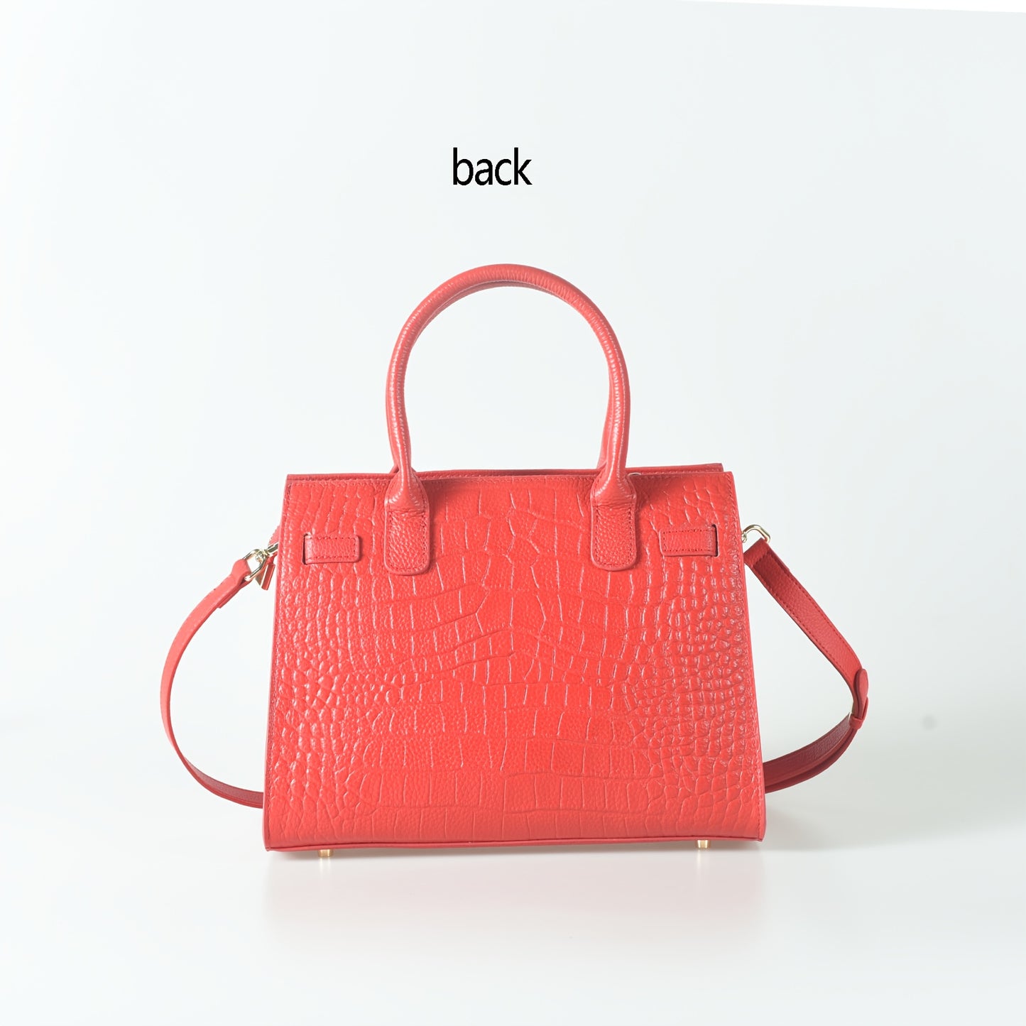 AKFU Women's Genuine Leather Handbag – Crocodile Texture Convertible Crossbody & Clutch with Detachable Strap