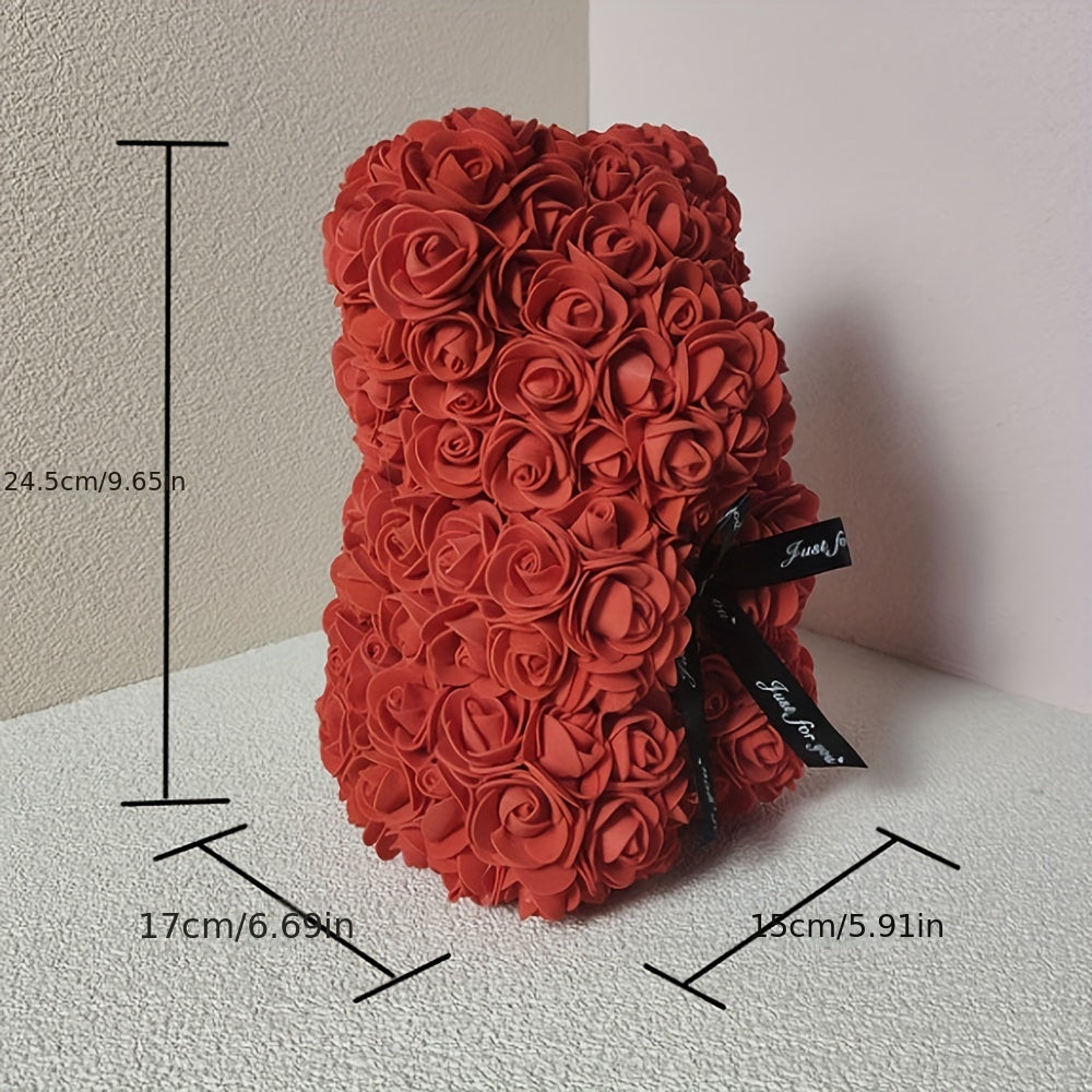 Immortal Rose Bear – Artificial Foam Flower Gift for Valentine’s Day, Mother’s Day, Anniversaries, Weddings, Birthdays & Christmas
