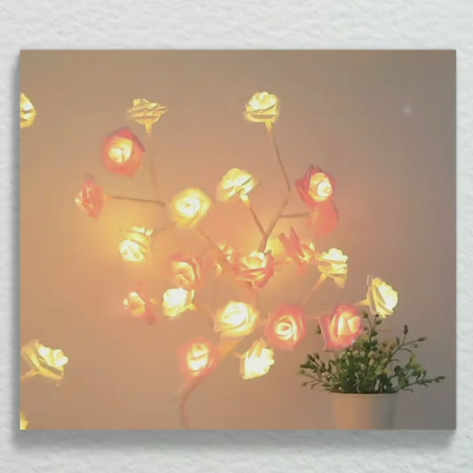 LED Rose Flower Lamp – Romantic 24-LED USB Fairy Light for Bedroom, Wedding & Valentine’s Day Decor