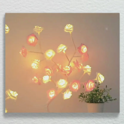 LED Rose Flower Lamp – Romantic 24-LED USB Fairy Light for Bedroom, Wedding & Valentine’s Day Decor