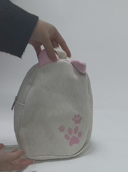 1pc ized /s Backpack with Custom Name/Text/Logo - Cute & Paw Print Design, Lightweight School for &, Adjustable Straps, Zipper Closure, Beige/Pink/Black/Khaki - Ideal Gift (Embroidery Service Included