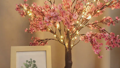 Pink Cherry Blossom Lamp – USB/Battery Powered Decorative Branch Light with Warm Glow for Home & Special Occasions