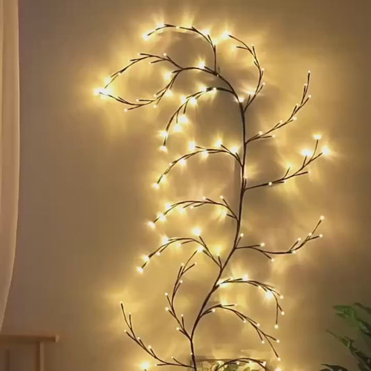 96-LED Willow Wall Lamp – Artificial Plant Branch Light for Elegant Bedroom & Living Room Decor