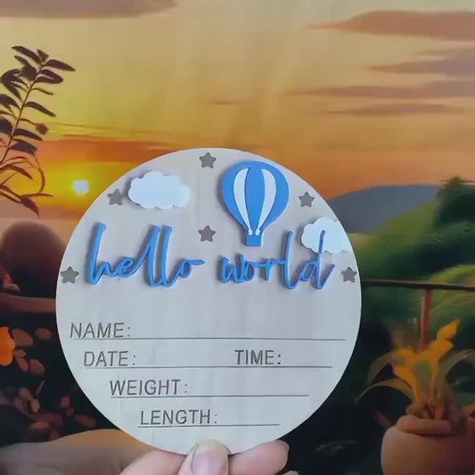 2D Flat, 1pc Vintage Kids Bulletin Board - Faux Wood Gender Reveal Sign with Weight and Length Chart, Name/Date/Time/Weight Tracker in Soft Pink & Golden Decor Suitable for Baby Shower Newborns Birthday Party, 2D Flat Design