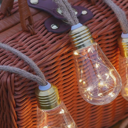 Solar Outdoor Fairy String Lights – 8-Mode LED Bulb Set (10/15/25 Bulbs) with Auto On/Off for Gardens, Fences, Parties, Weddings & Christmas Décor