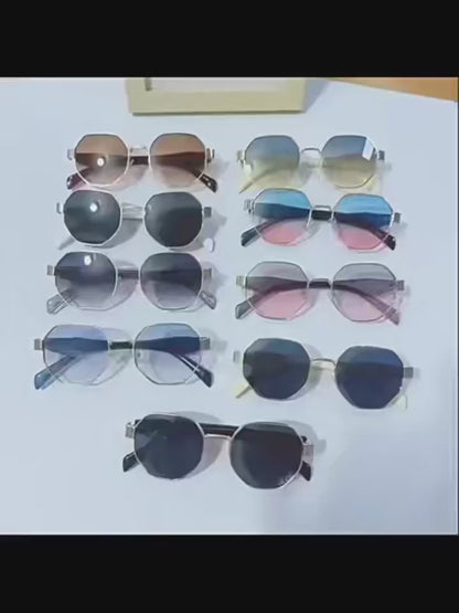 Women’s Golden-Tone Round Fashion Glasses – Stylish Minimalist Metal Frame Eyewear with Decorative Lenses, Lightweight for Casual & Formal Wear