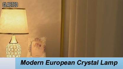 European Crystal Table Lamp – Modern Romantic Bedside Light with Warm Glow & Elegant Decorative Design