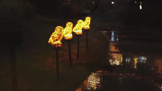 Owl Solar LED Garden Light – Resin Outdoor Decoration for Pathways, Camping & Bird-Deterrent Lighting