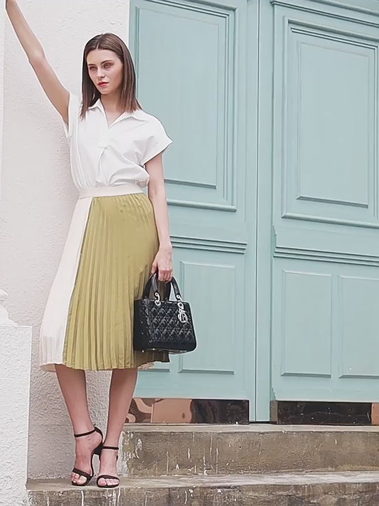 Women’s Elegant Structured Handbag – Golden-Tone Hardware Tote & Crossbody Bag with Magnetic Closure and Wrist Strap for Casual or Formal Events