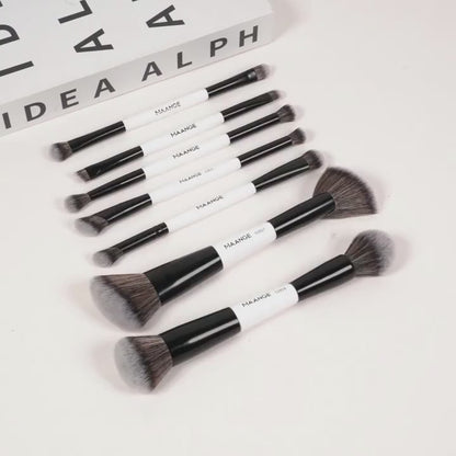 MAANGE 7-Piece Double-Head Makeup Brush Set – Soft Thick Bristles for Foundation, Powder, Blush & Travel-Friendly Beauty Application