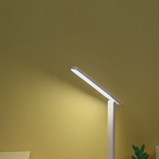Foldable LED desk lamp, with eye-protection function, dual power supply (battery/USB), adjustable brightness, white color, suitable for students, dormitories and bedside reading, Cordless Table Lamp, Bedside Light, Study Lamp