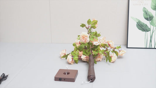 Artificial Rose Tree Lamp – USB-Powered Floral Light with Soft Glow, Elegant Wedding & Home Decor Centerpiece